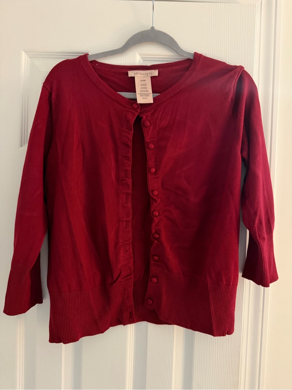 Philosophy Crimson Knit Top with Button Detail